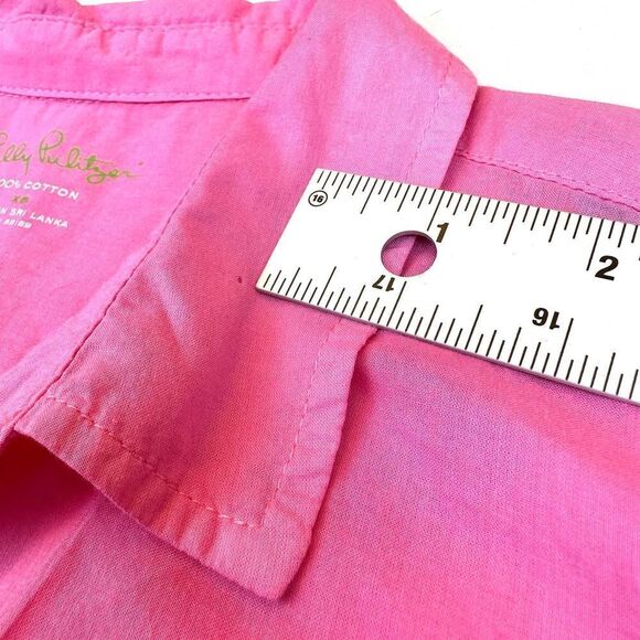 Lilly Pulitzer Pink Lightweight Long Sleeve Button Up Shirt Women’s XS Read - Picture 11 of 12